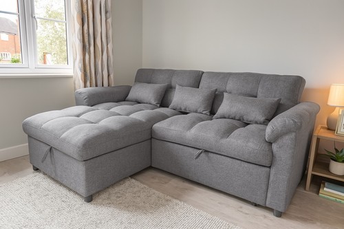 Bubble corner sofa bed grey - bed,