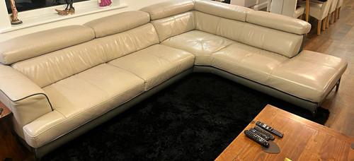 Dfs stone leather corner - dfs, sofa