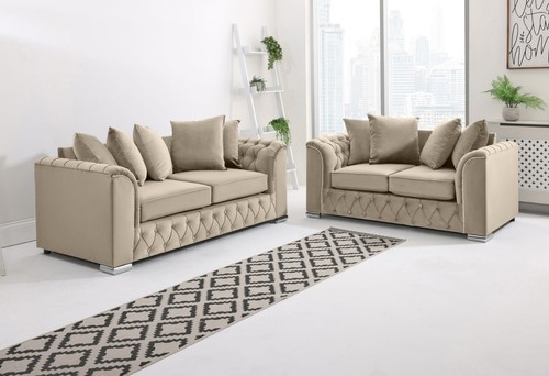 Plush velvet sofa - set, 3