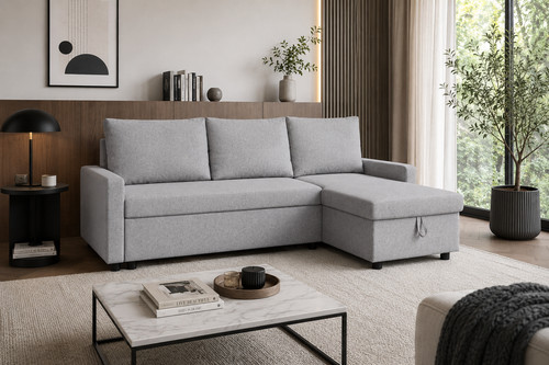Grey corner sofa bed shaped - sofa, l