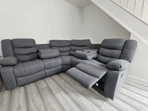 Light grey corner recliner - corner,