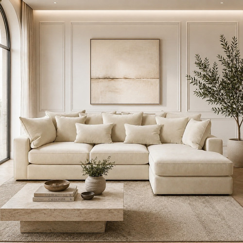 New luxury ruby corner sofa - new,