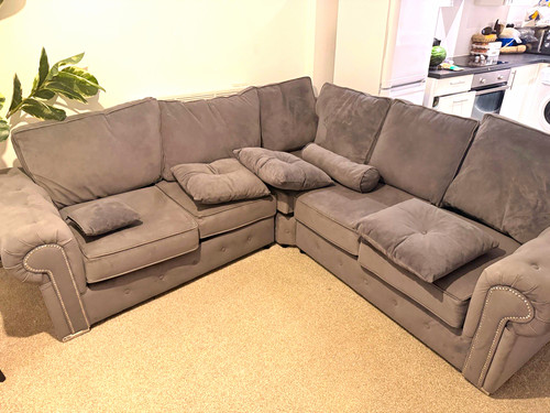 Grey fabric corner - corner, sofa