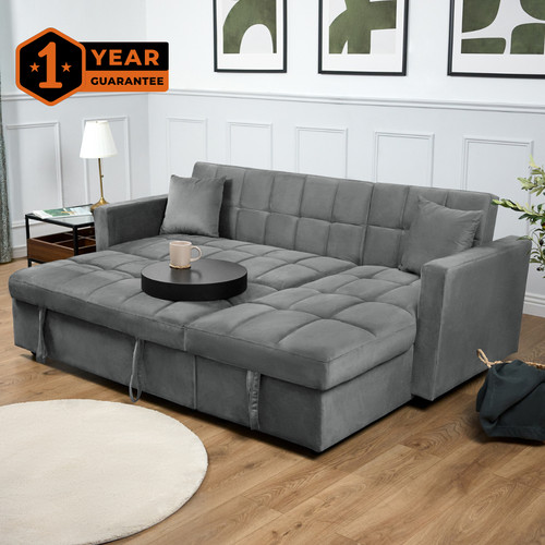 Velvet corner sofa bed - velvet,