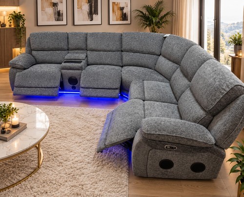Grey fabric corner - grey, sofa