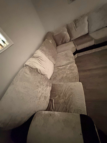 Grey velvet corner - grey, with