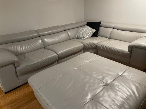 Grey leather corner - leather,