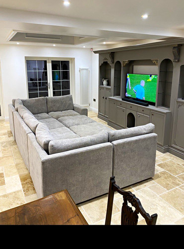 Handmade grey cotton sectional - grey,