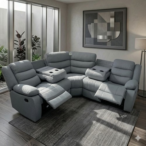 Roma corner sofa fabric - corner, fabric-grey