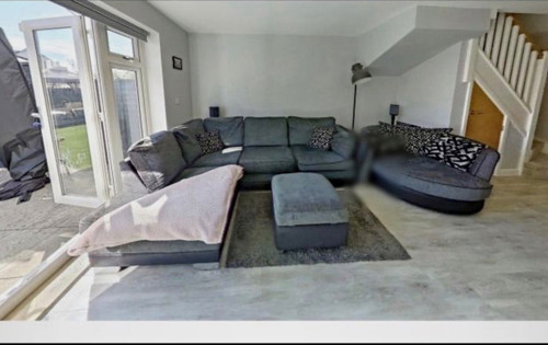 Dfs grey fabric corner - fabric,