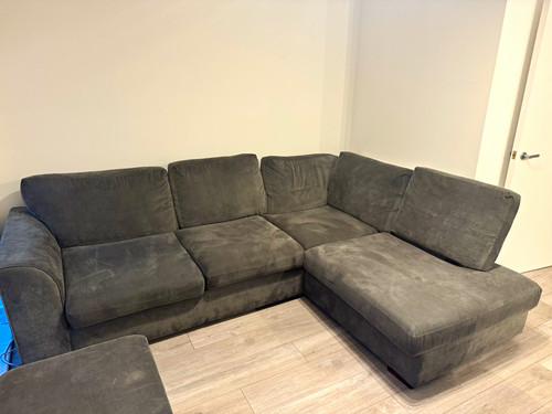 Grey fabric corner - fabric, sofa