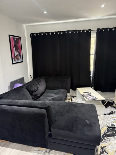 Black corner sofa with center - sofa,