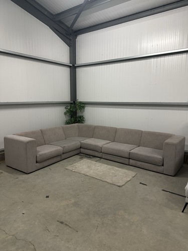 Large grey modular corner sofa - large,