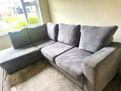 Grey fabric corner sofa with - corner,