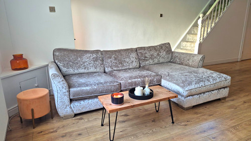 Dfs grey velvet shape - dfs, corner