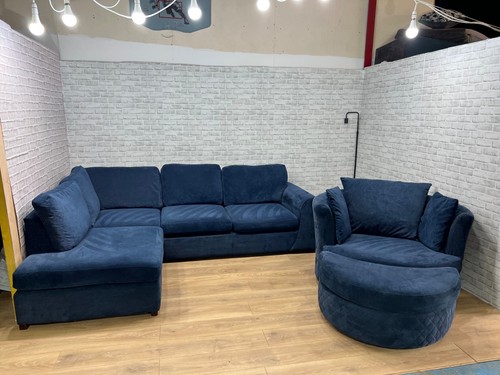 Dfs blue large - corner, sofa