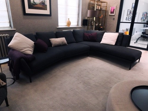 Italia grey fabric - grey, corner
