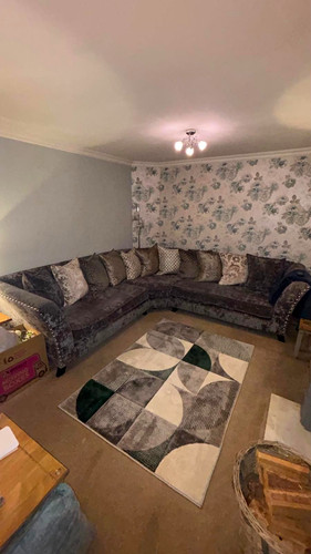 Grey velvet corner sofa 260cm - velvet,