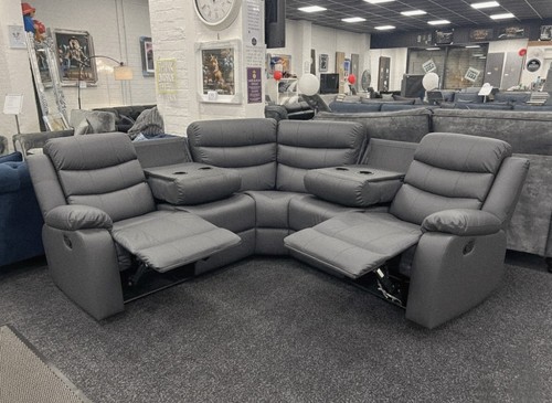 Roma grey leather - leather, corner