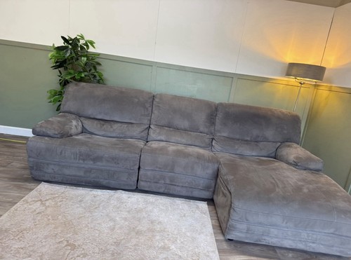 Grey solid fabric - corner, sofa
