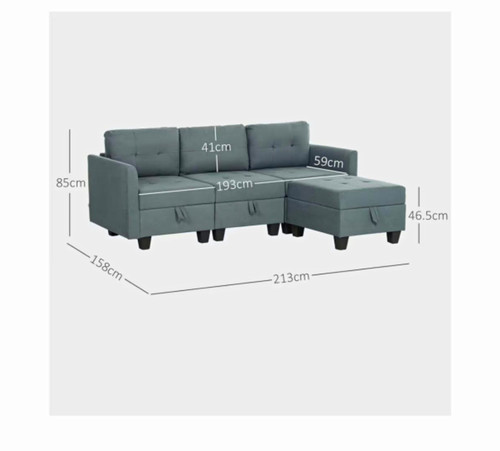 Homcom modular grey - modular, corner
