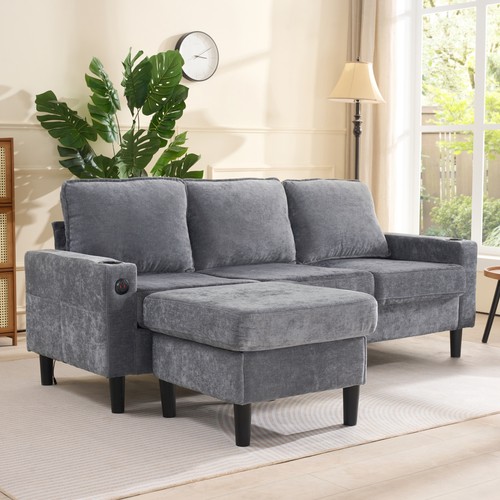 Grey corner sofa - grey, 3