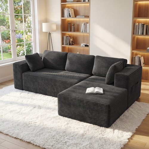 Velvet corner sofa seater - 3,